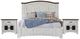 International Furniture Direct Pueblo Weathered White Queen Platform Bed Footboard with Rails-4