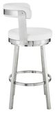 Armen Living Bryant White 26" Swivel Counter Stool-1