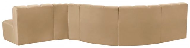 Meridian Furniture Arc 6-Piece Camel Velvet Sectional-2