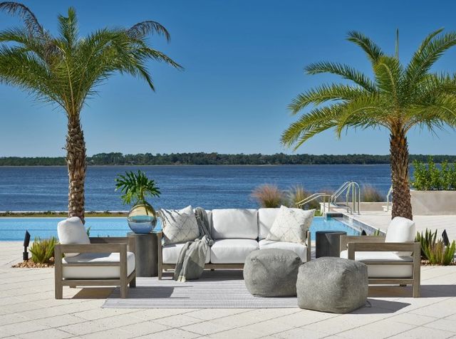 Universal Explore Home™ Customizable Coastal Living Outdoor Bottega Fabric Ottoman-1