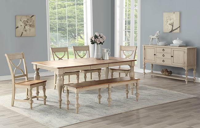 Devonshire Honey/White 60" Bench