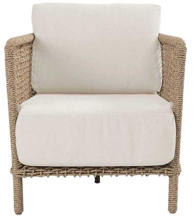 Classic Home Brisbane Natural/White Rope Outdoor Accent Chair with Cushions-2