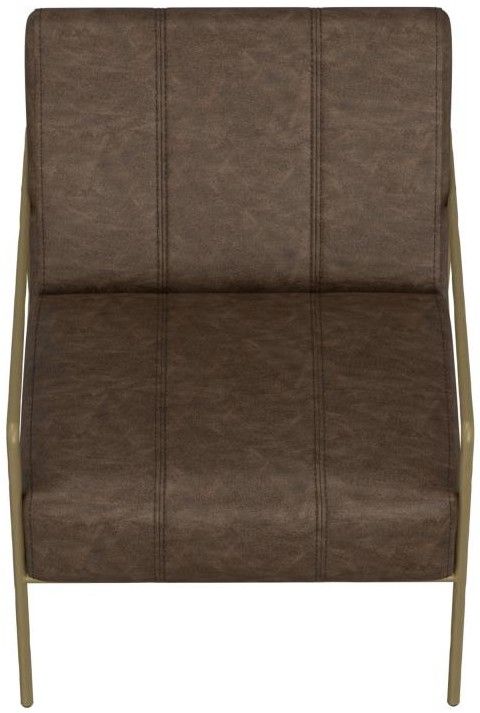 International Furniture Direct Aragon Dark Brown/Blacksmithing Gold Accent Chair-3