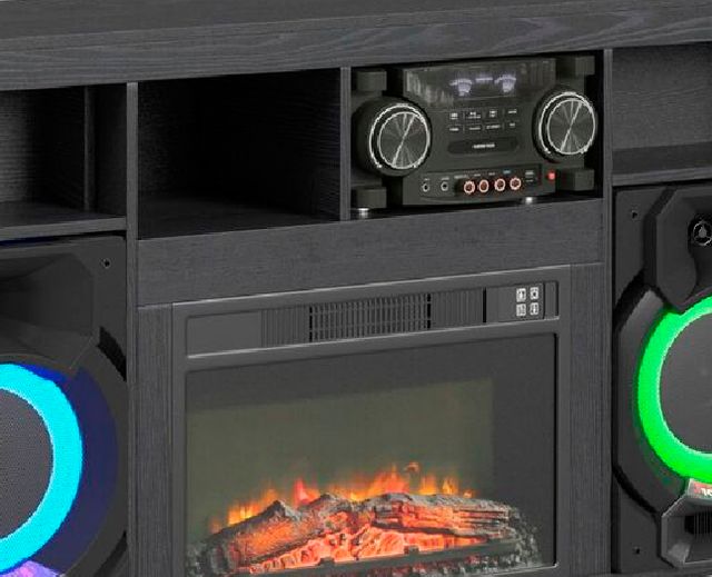 Elements International St.Cloud Black Fireplace with Sound System-1