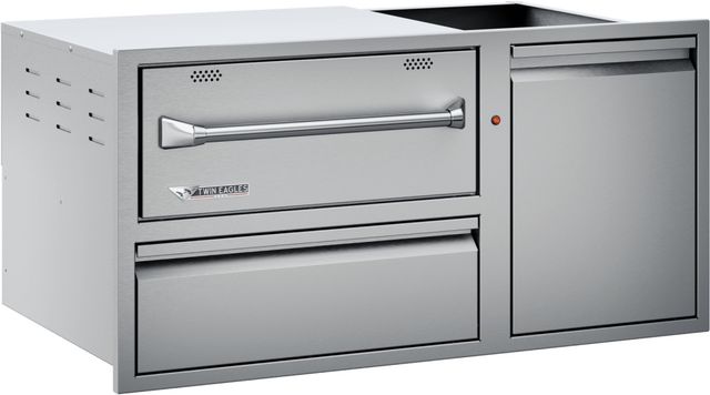 Twin Eagles 40" Stainless Steel Outdoor Warming Drawer with Storage-1