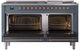 Ilve® Nostalgie II Noblesse 60'' Blue Gray Pro Style Dual Fuel Range with Copper Trim-1