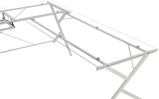 ACME Furniture Dazenus Clear/White Computer Desk with X Shape Base-2