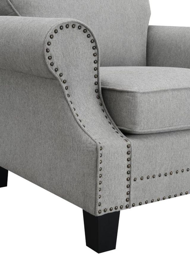Coaster® Sheldon Grey Upholstered Sofa with Rolled Arms-4