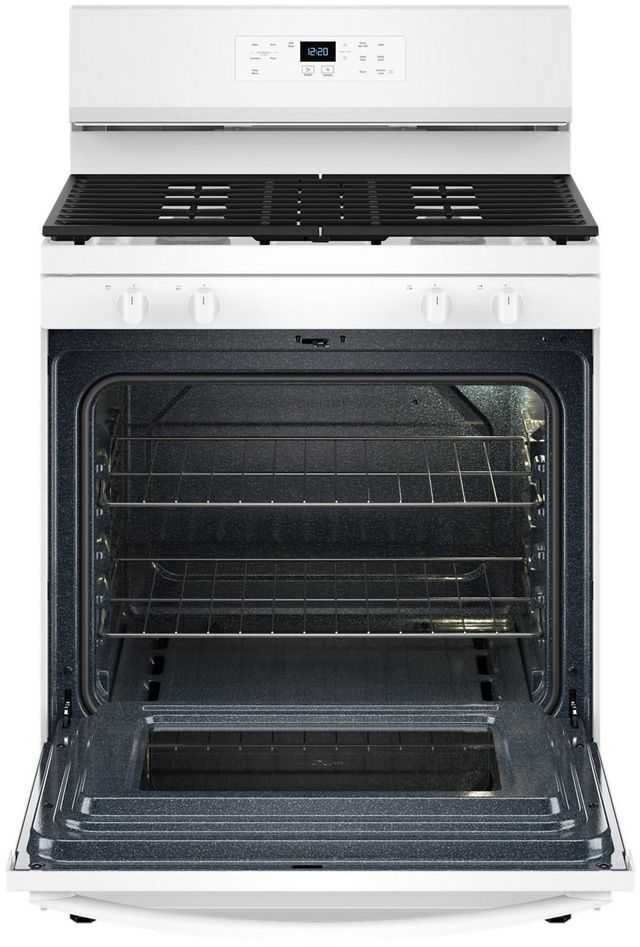 Whirlpool® 30" White Freestanding Gas Range with Cast Iron Grates and No Preheat Mode-1