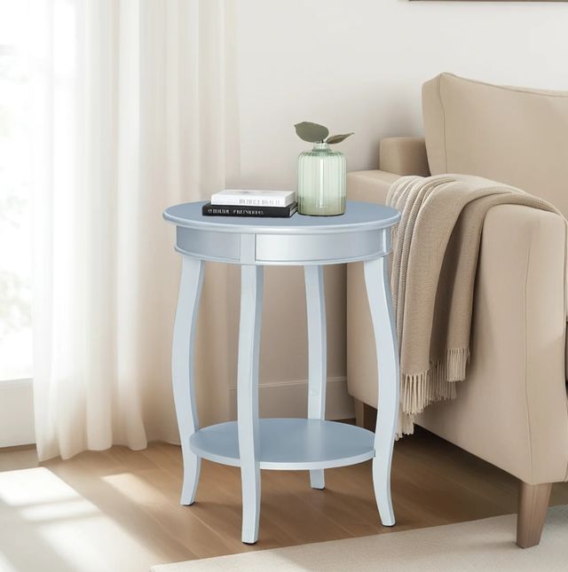 Powell® Rainbow Silver Round Side Table-1