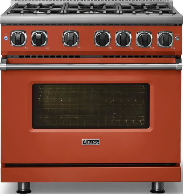 Viking® 7 Series 36" Spiced Cider Pro Style Liquid Propane Gas Range-2