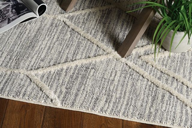 KAS Rugs Willow Ivory/Gray Honeycomb 5'x8' Area Rug-2
