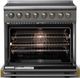 Viking® 5 Series 36" Damascus Gray Pro Style Induction Range with Brushed Brass Trim-1