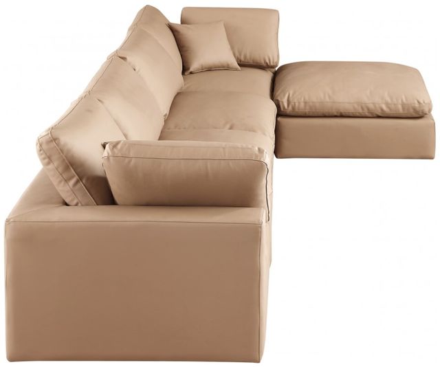 Meridian Furniture Comfy 5-Piece Tan L-Shape Vegan Leather Sectional -3