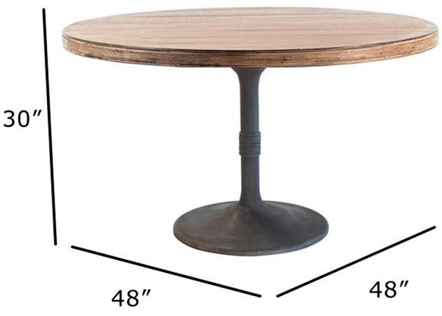 Nest Home Collections Sadie Antique Natural 60" Counter Table with Iron Base-2
