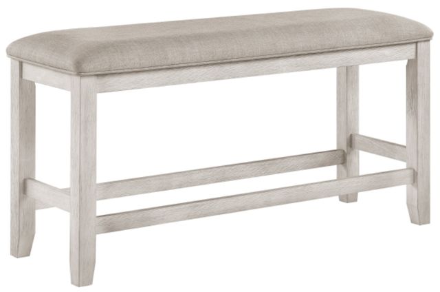 Homelegance® Savile Brushed Antique White/Light Gray Counter Height Bench-0