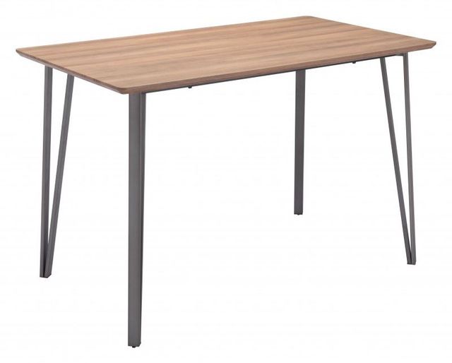 Zuo® Modern Doubs Brown Counter Table with Silver Metal Base-0