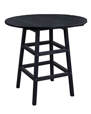 40" Round Outdoor Counter Height Table - Black