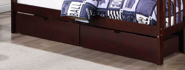 IFDC Espresso Youth Double/Double Bunk Storage Bed-1