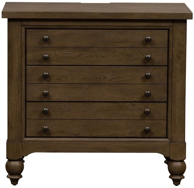 Liberty Furniture Americana Farmhouse Dusty Taupe Bedside Chest with Charging Station-2