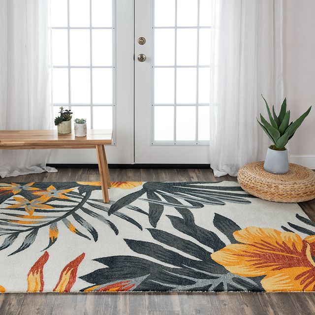 Rizzy Home Miramar Neutral 5'x8' Rectangular Rug-1
