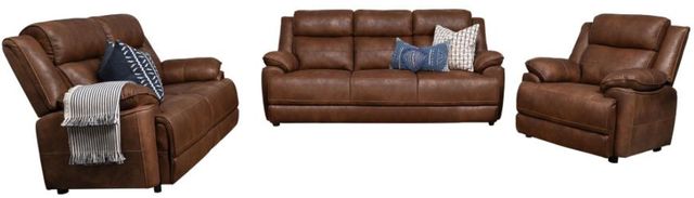 Coaster® Ellington 3-Piece Dark Brown Padded Arm Seating Set-0
