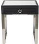 A & B Home Black Velvet/Sliver Console Table And Stool Set-3