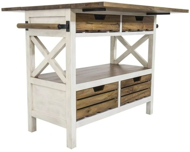 YHD Cassidy Brown/White Kitchen Island-0