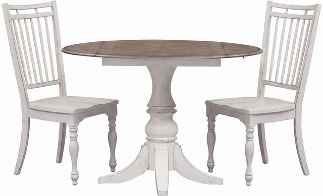 Liberty Furniture Magnolia Manor 3-Piece Antique White/Weathered Bark Optional Dining Set-0