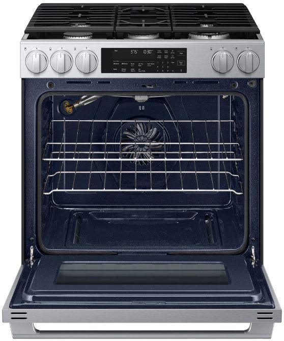 Samsung Bespoke 30" Fingerprint Resistant Stainless Steel Smart Slide-in Dual Fuel Range-1