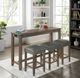 Furniture of America® Caerleon 4-Piece Wire-Brushed Gray Counter Dining Set-1