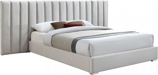 Meridian Furniture Pablo Cream Queen Upholstered Panel Bed-0