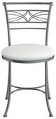 HH2 Home Dutton Chrome/White Metal Vanity Stool-1