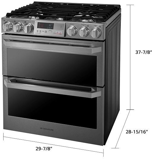 LG SIGNATURE 30" Textured Steel™ Slide In Dual Fuel Range-2