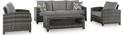 Signature Design by Ashley® Oasis Court 4-Piece Gray Outdoor Set