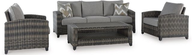 Signature Design by Ashley® Oasis Court 4-Piece Gray Outdoor Set