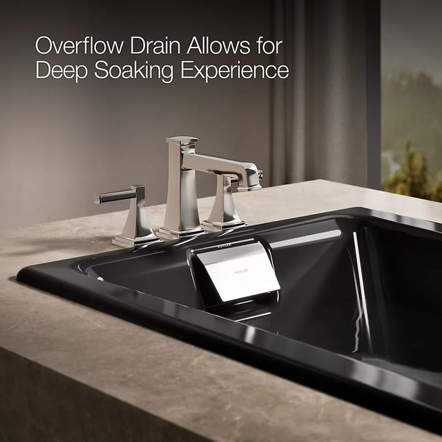 KOHLER® Tea-for-Two® Black 60" x 32" Drop-in/Undermount Whirlpool Bath-4