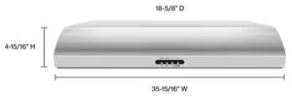 Whirlpool® 36" Stainless Steel Under Cabinet Range Hood-1