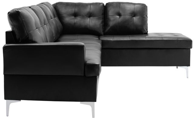 Mazin Furniture Barrington 2-Piece Black Right-Arm Facing Sofa Sectional and Chaise-2