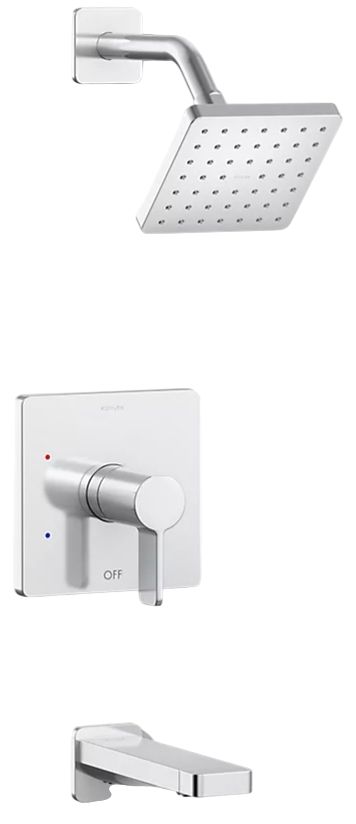 KOHLER® Parallel® Rite-Temp® Polished Chrome 1.75 GPM Bath and Shower Trim Kit-0
