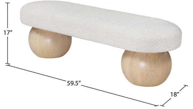 Meridian Furniture Bowie Cream/Natural Bench-3