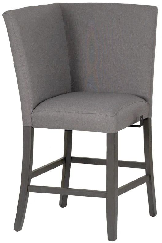 Powell® Seneca Gray Upholstered Corner Counter Height Stool-0