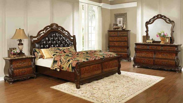 Coaster® Exeter 4-Piece Dark Burl King Bedroom Set-0