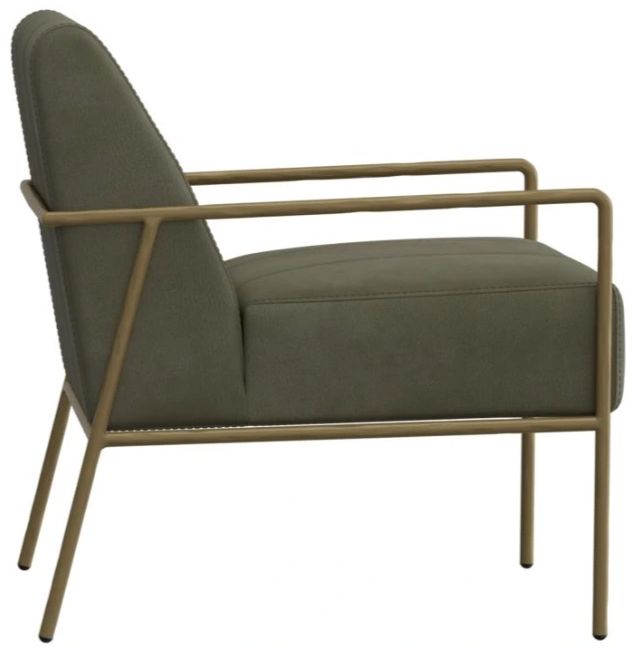 International Furniture Direct Aragon Green/Blacksmithing Gold Accent Chair-2