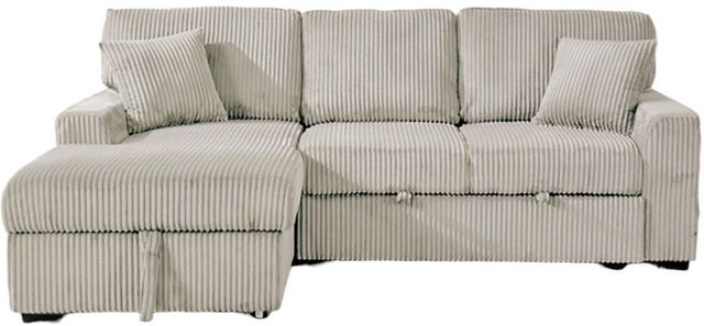 Milton Greens Stars 2-Piece Taupe Left Hand Facing Pull Out Bed Sectional and Storage Chaise-2