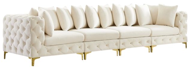 Meridian Furniture Tremblay 4-Piece Cream 139" Modular Sofa-0