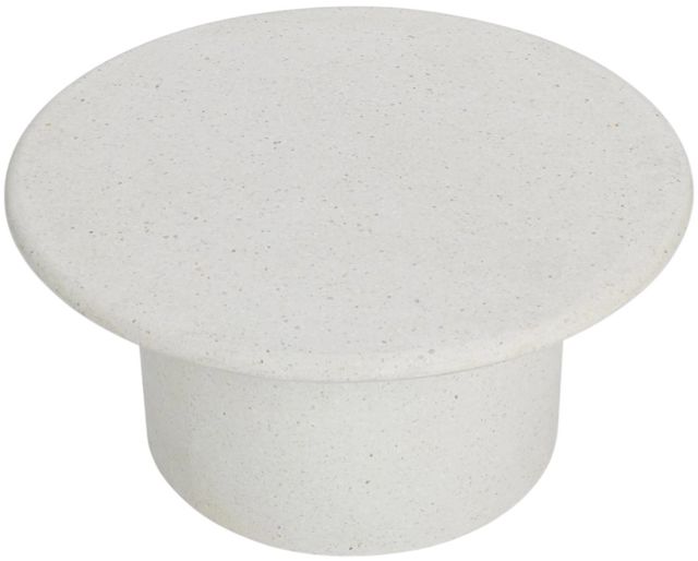 Classic Home Nysa White 40"W Concrete Outdoor End Table-2