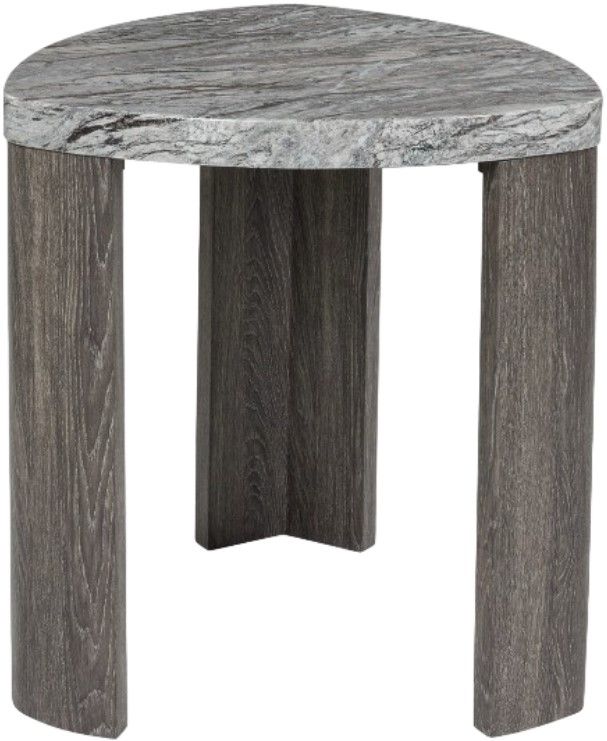 Signature Design by Ashley® Surmour Gray End Table with Brown Base-1