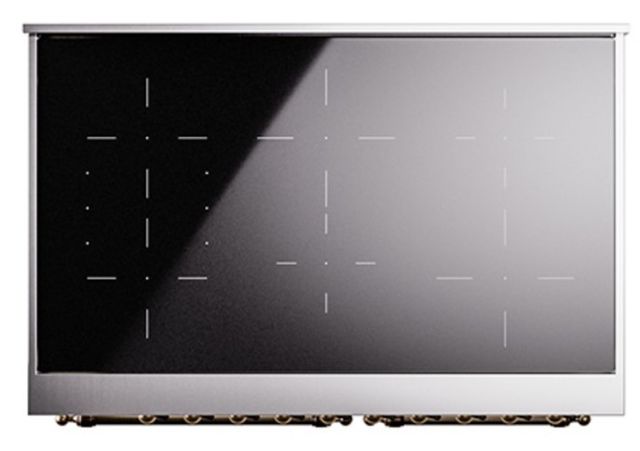 Ilve® Nostalgie II Noblesse 40'' Graphite Matte Pro Style Induction Range with Burnished Trim-3