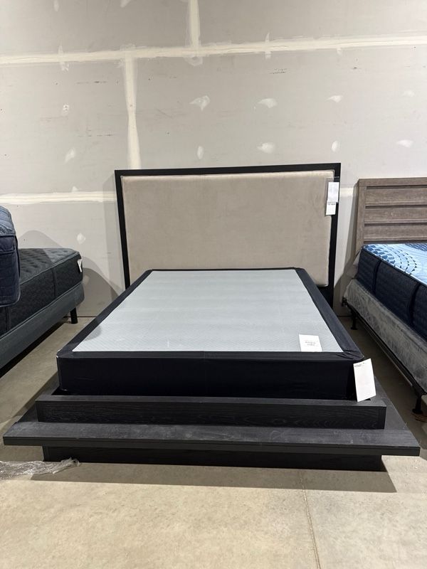 Clearance Legacy Classic Westwood Charred Oak Brown Upholstered Queen Bed-0